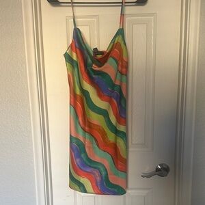Rainbow Wave Slip Dress - Multicolor